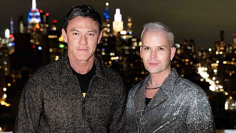 Luke Evans and Chrome Horse Society founder Jack Morgan