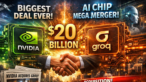 Illustration of Nvidia and Groq $20B AI chip deal highlighting future-focused inference strategy