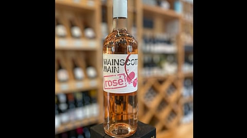 Wainscott Main Private Label IGP Organic Rosé 2022 ($19.99) wine bottle on display