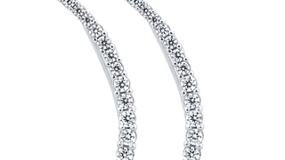 Graduating Sterling Silver Lab Diamond Crawler Earrings from La Joya