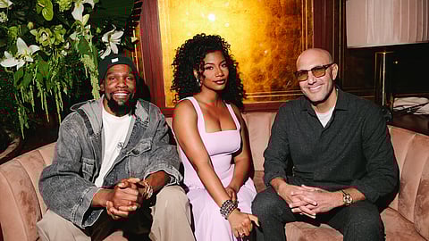 Kevin Durant, Taylor Rooks, and Rich Kleiman at a Boardroom NBA All-Star Weekend event in LA