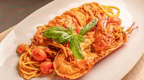 Aegean lobster linguini - Sweet lobster folded into San Marzano tomato, garlic