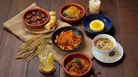 Assortment of Spanish tapas, soup, dessert, and cocktails from Bulla Gastrobar’s seasonal menu