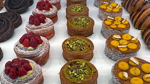 Pastry display at Amadeus Patisserie