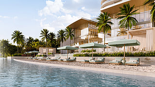 Mandarin Oriental Residences poolside lounge area