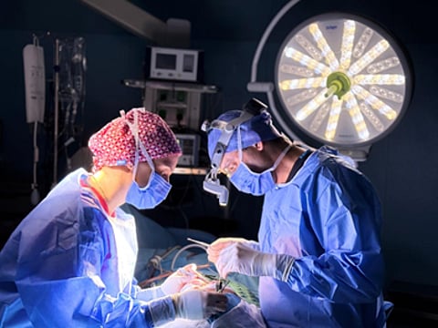 A surgical team performing an operation