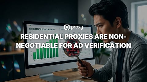 Image advertises proxy services for marketing and advertising purposes