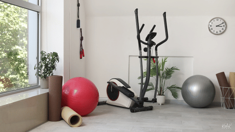 An elliptical cross-trainer