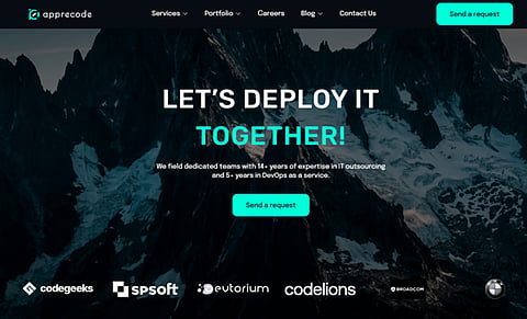 the website landing page for AppRecode