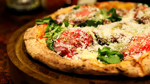 Delicatessen pizza from Ardea Steakhouse at Nobu Hotel Los Cabos