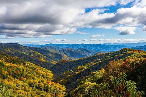 a panoramic view of the Great Smoky Mountains National Park