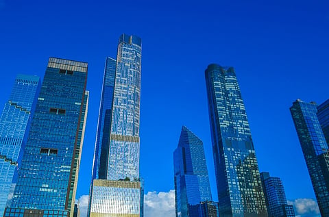 the modern skyscrapers of the Hudson Yards