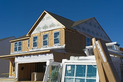 a residential home in the early stages of construction