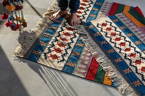 a beautiful multiculor carpet
