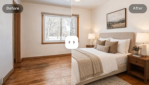 ai staging of a bedroom