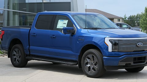 2022 Ford F-150 Lightning Lariat photographed in Sault Ste. Marie, Michigan, USA