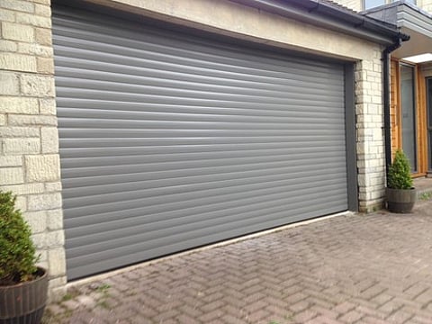 a dark grey or anthracite roller garage door