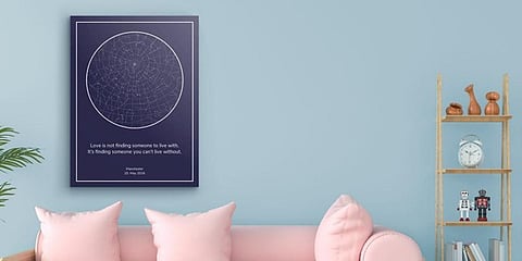 personalized night blue star map poster