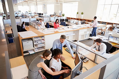 employees working in an office environment