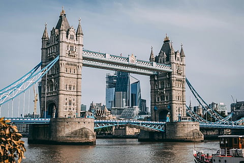 Tower Bridge, a famous suspension bridge located in London