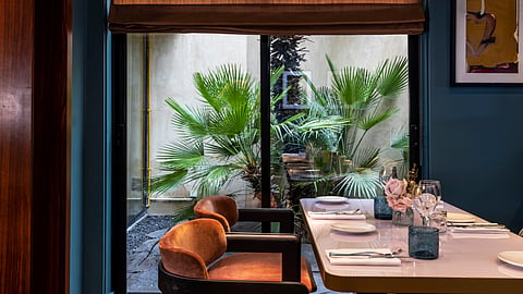 Lobby lounge and reception area at Hôtel Montalembert in Paris