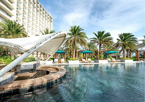luxury hotel with swimming pool