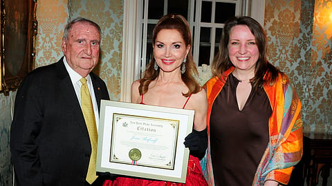 Jean Shafiroff receiving a New York State Assembly Citation at a Southampton History Museum event