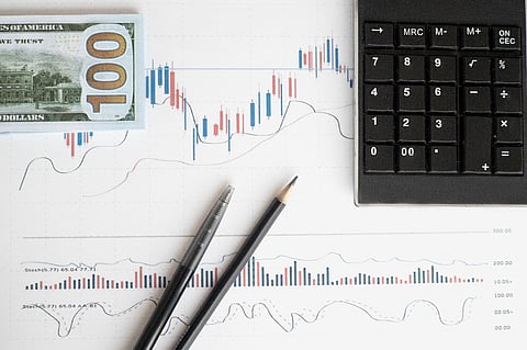 a stock market workspace featuring financial analysis charts