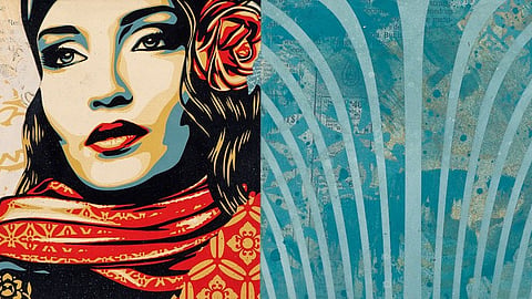 Shepard Fairey artwork featured by One Art Space at the 2026 Hamptons Fine Art Fair