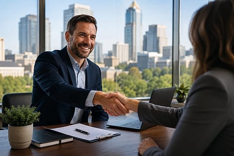 business people handshaking