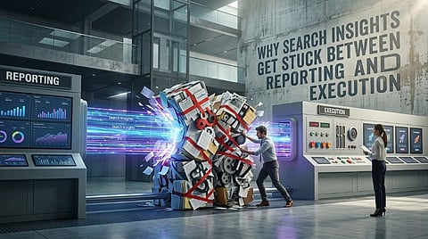 Search insights blocked by paperwork between reporting and execution systems.