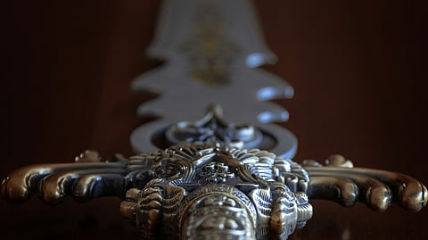Ornate sword.