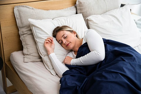 Woman sleeping.