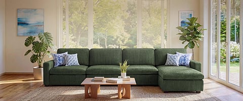 green modular sofa
