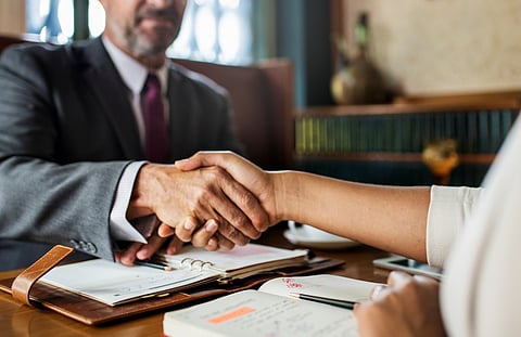 Business handshake.
