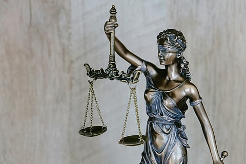 Lady Justice statue.