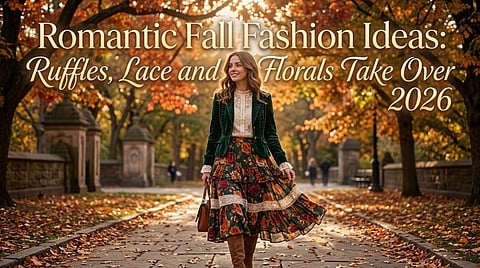 Romantic fall fashion banner.