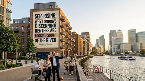 People on a London riverside promenade.