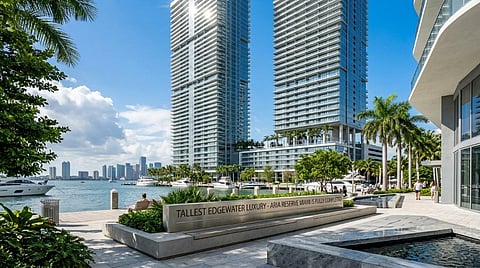 Waterfront skyscrapers in Miami.