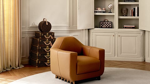 Louis Vuitton Kubic armchair with trapezoidal back and faceted arms
