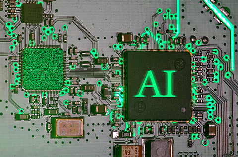 Circuit board with an AI chip.
