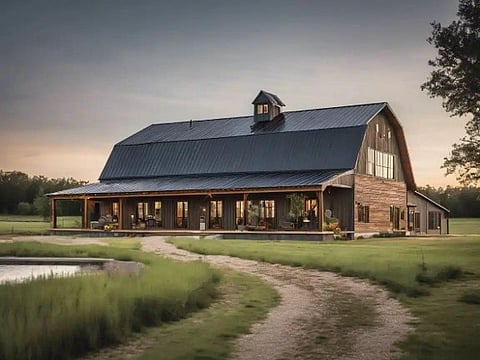 Large barn-style house.
