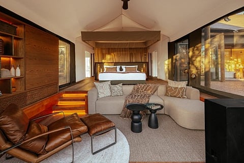 Luxury tent interior.