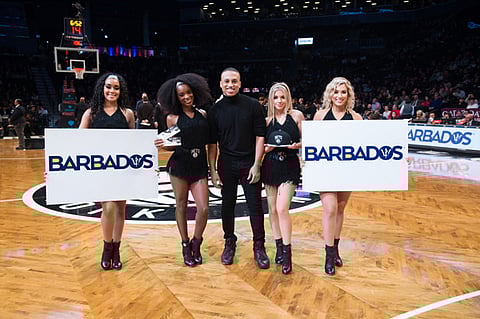 BROOKLYN, NY - November 30: Barbados shooting contest during the game between the Memphis Grizzlies and Brooklyn Nets on November 30, 2018 at Barclays Center, Brooklyn, New York. (Photo by Mike Lawrence)