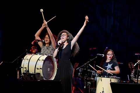 NEW YORK, NY - OCTOBER 18:  Memebers of NYC Kids perform onstage during the Little Kids Rock Benefit 2017 at PlayStation Theater on October 18, 2017 in New York City.  (Photo by Kevin Mazur/Getty Images for Little Kids Rock)