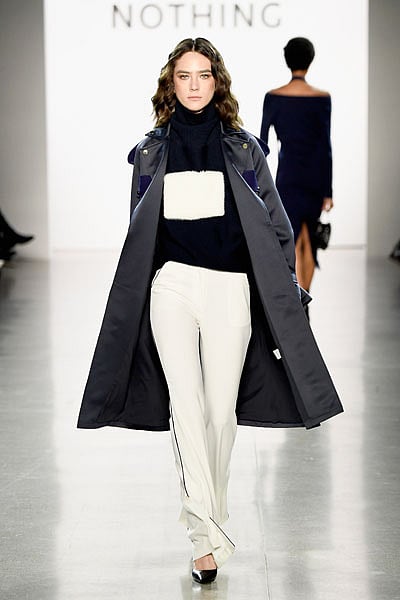 NEW YORK, NY - FEBRUARY 14:  A model walks the runway for the All Comes From Nothing x COOME FW18 show at Gallery II at Spring Studios on February 14, 2018 in New York City.  (Photo by Frazer Harrison/Getty Images for All Comes From Nothing)