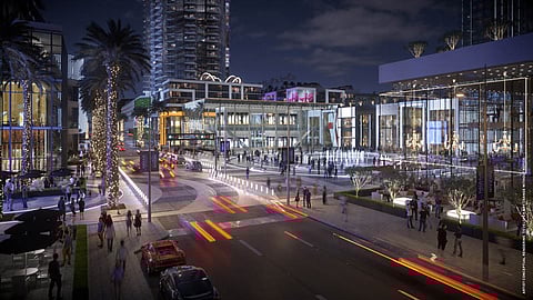 The central space Miami Worldcenter's developers hope will evoke New York's "Rockefeller Plaza." Its use is intended to swing with the seasons, ranging from a farmers' market to a super-tall Christmas tree for the holidays.