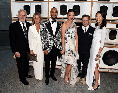 "NEW YORK, NY - APRIL 20:  Norman Feinberg, Stephanie Ingrassia, Swizz Beatz, Carla Shen, Tom Sachs and Olivia Song attend The 2016 Brooklyn Museum Artists Ball, Honoring Stephanie and Tim Ingrassia on April 20, 2016 in New York City.  (Photo by Nicholas Hunt/Getty Images for Brooklyn Museum)"
