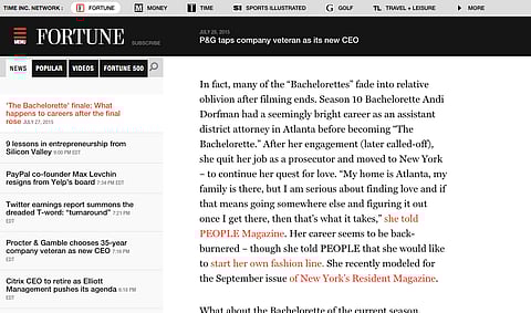 Honorable Mention in Fortune.com