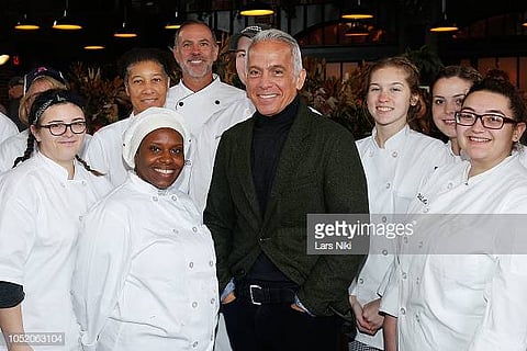 NEW YORK, NY - OCTOBER 13:  Chef Geoffrey Zakarian attends A Farmer's Market Brunch presented By Alfa Romeo hosted by Geoffrey Zakarian during The Food Network and Cooking Channel New York City Wine and Food Festival presented by Capital Oneâ at The Standard Biergarten on October 13, 2018 in New York City.  (Photo by Lars Niki/Getty Images fro NYCWFF)
